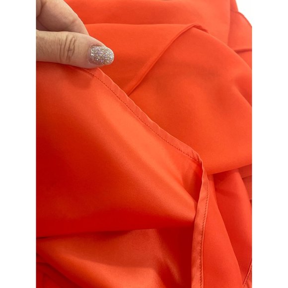 Jessica Simpson Red Hi/Lo Midi Dress 6 Peek-a-Boo Neckline Rounded Sleeveless - Picture 13 of 13